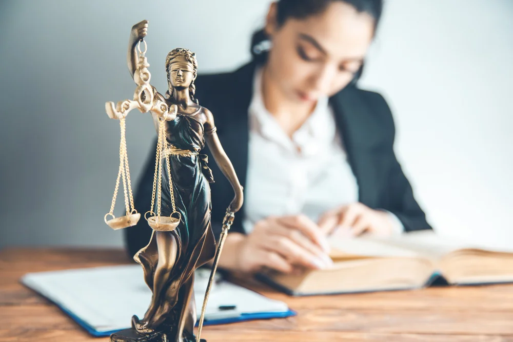 Mujer abogado ejerciendo derecho civil